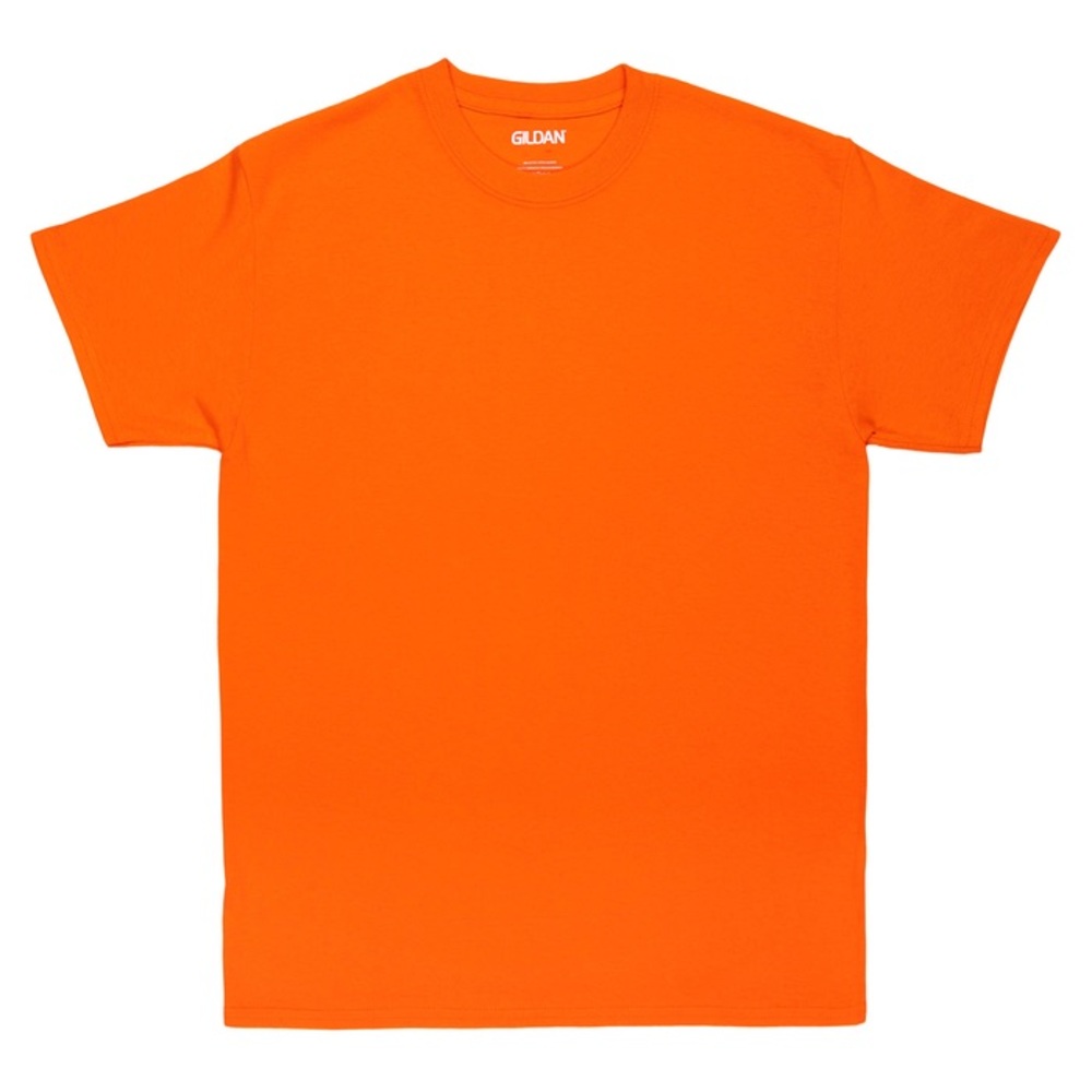 Gildan T shirts, mens/womens small-2xl, orange & green